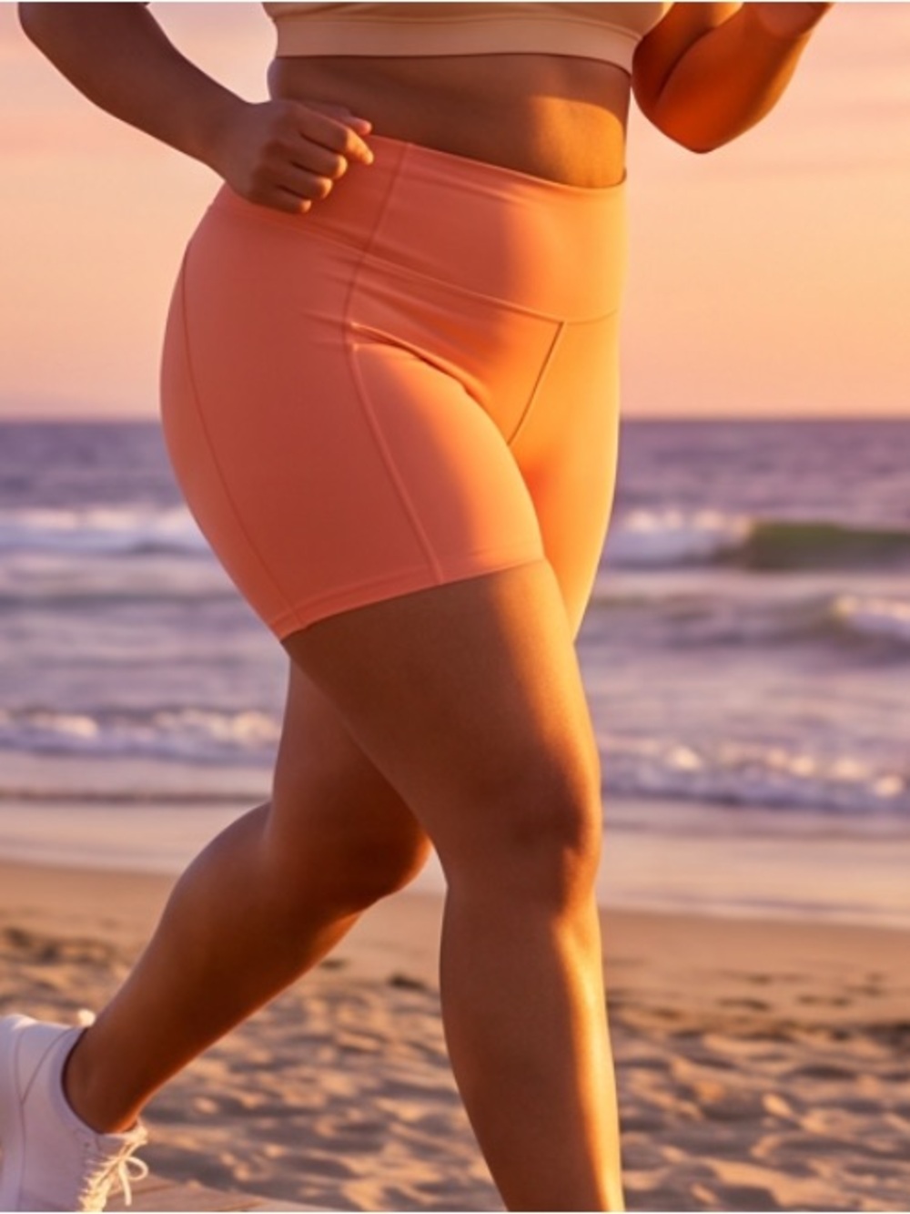 Summer Orange aerie High-Rise Coral-Orange Athletic Bike Shorts